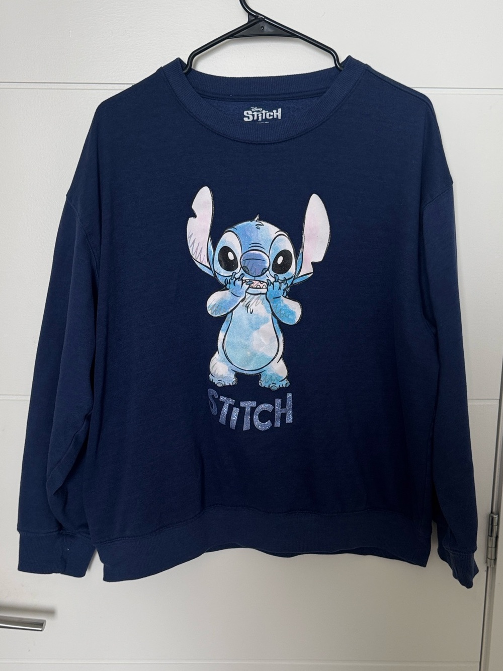Disney Navy Blue Kids Sweatshirt with Stitch Graphic